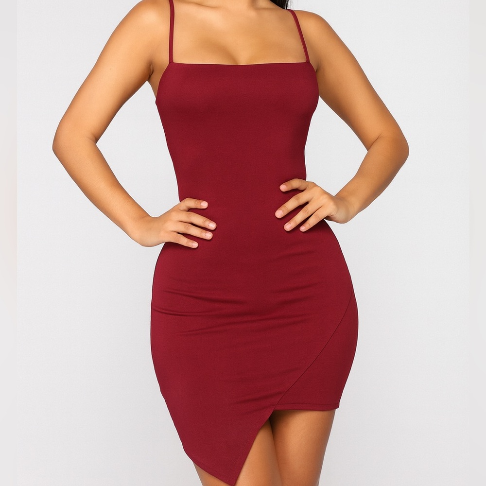 Red Slit Mini Dress
